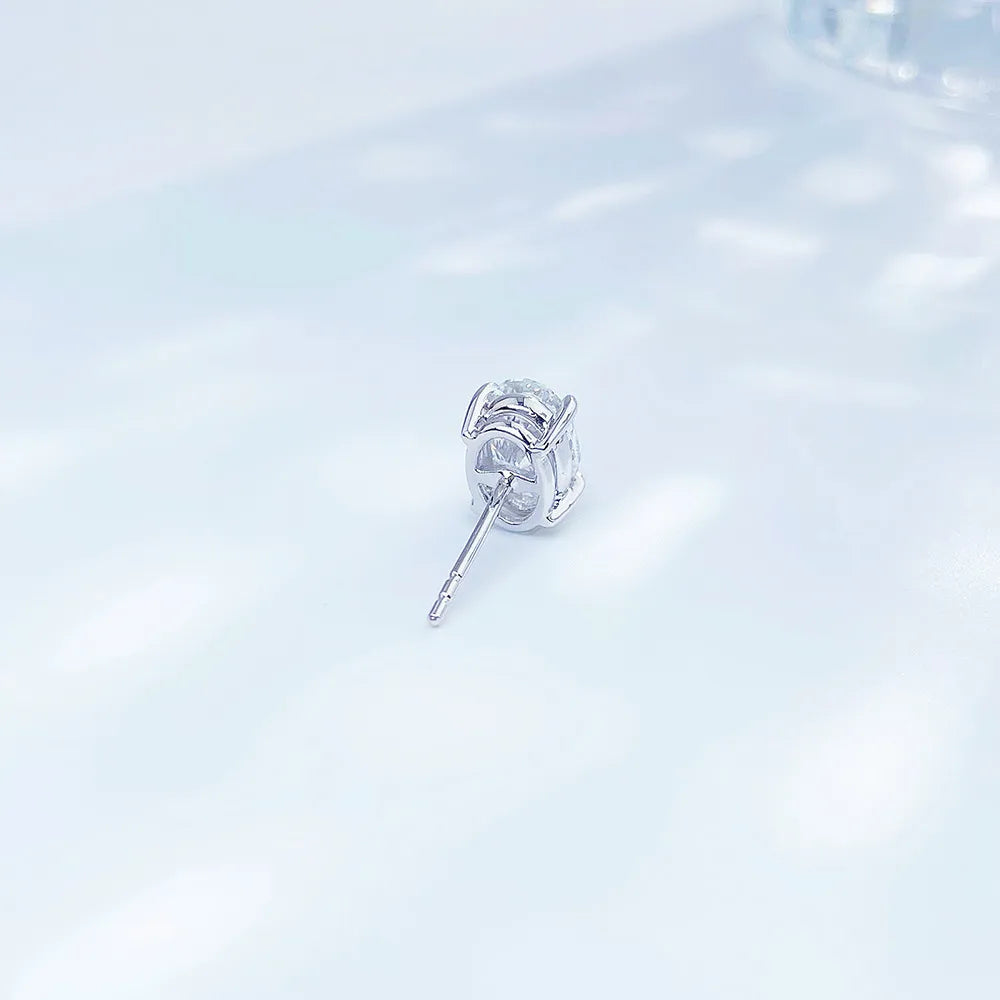 1.08 ctw Minimalist Four-Prong Oval-Cut Lab-Grown Diamond Stud Earrings in PT950 Platinum