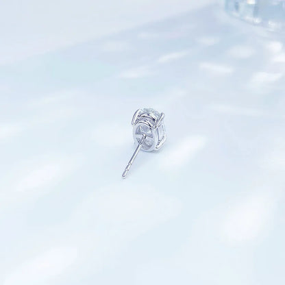1.08 ctw Minimalist Four-Prong Oval-Cut Lab-Grown Diamond Stud Earrings in PT950 Platinum