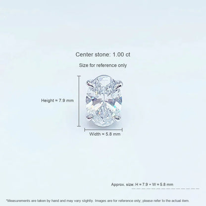1.08 ctw Minimalist Four-Prong Oval-Cut Lab-Grown Diamond Stud Earrings in PT950 Platinum