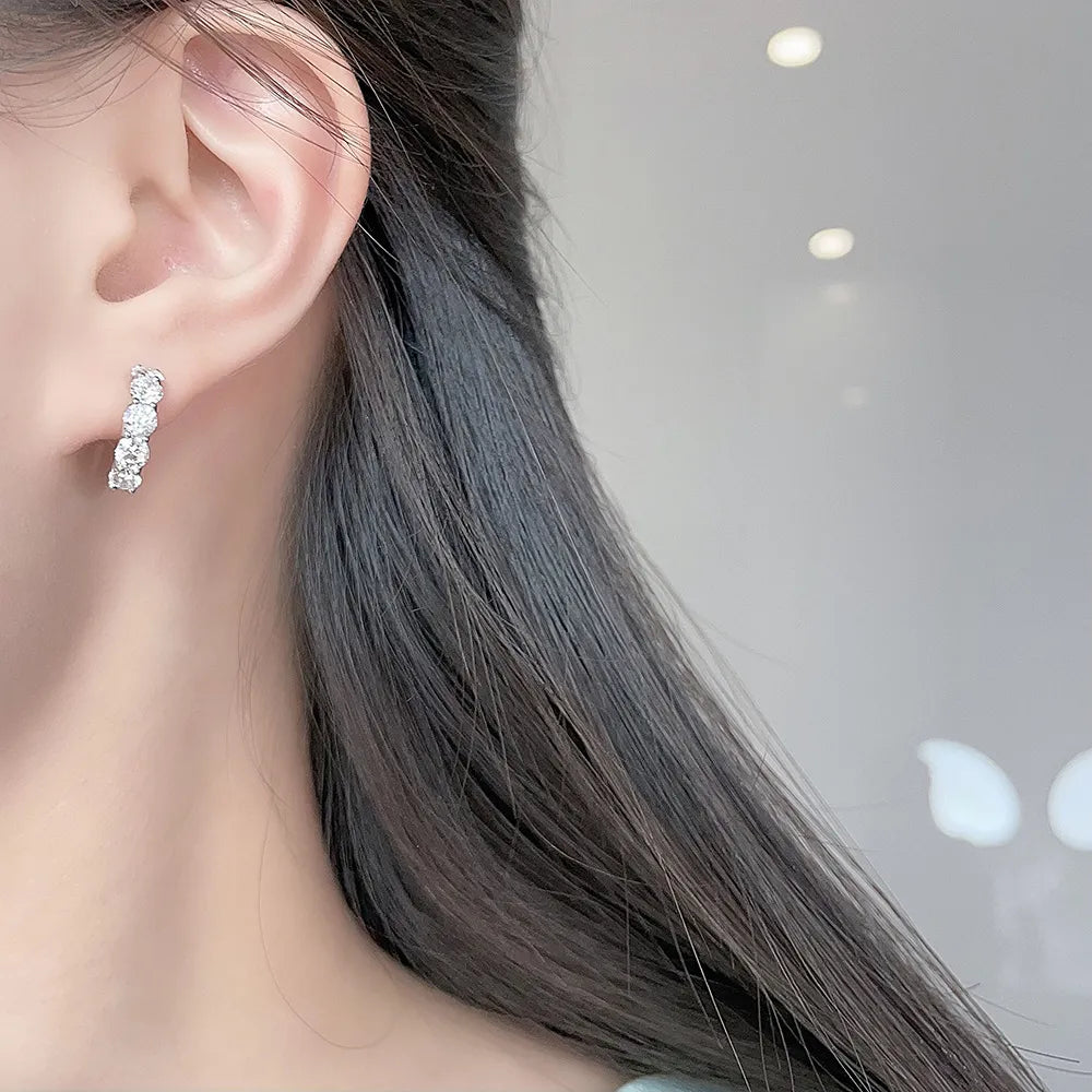 2.01 ctw Celestial Round-Cut Lab-Grown Diamond Earrings in PT950 Platinum