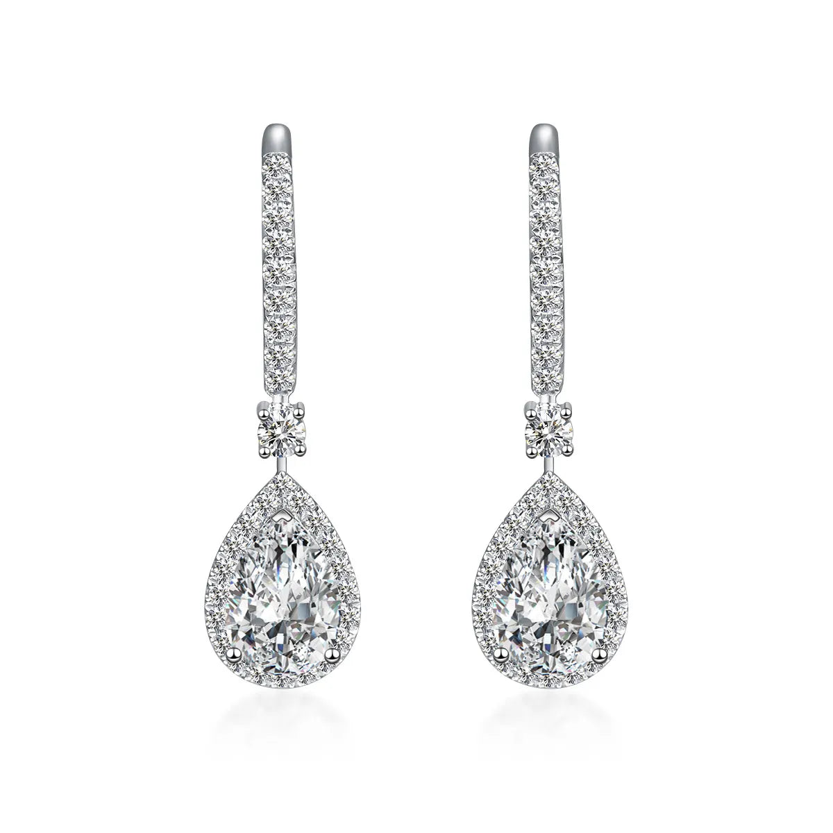 2.19 ctw Celestial Pear-Cut Lab-Grown Diamond Drop Earrings in PT950 Platinum