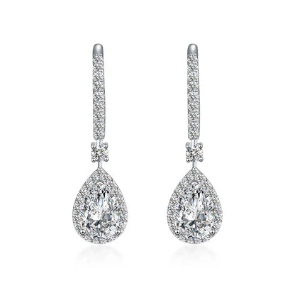 2.19 ctw Celestial Pear-Cut Lab-Grown Diamond Drop Earrings in PT950 Platinum