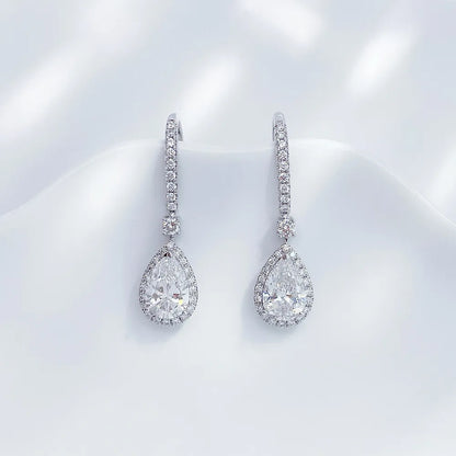 2.19 ctw Celestial Pear-Cut Lab-Grown Diamond Drop Earrings in PT950 Platinum