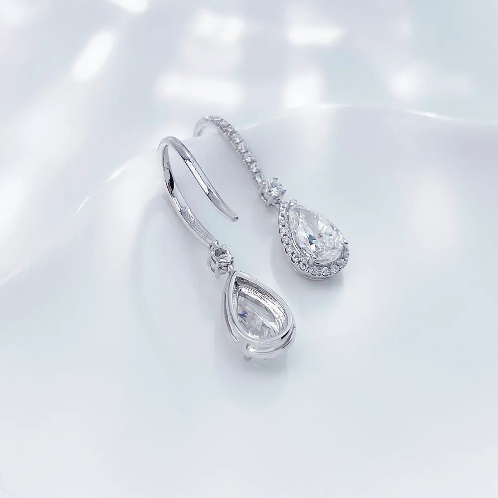 2.19 ctw Celestial Pear-Cut Lab-Grown Diamond Drop Earrings in PT950 Platinum