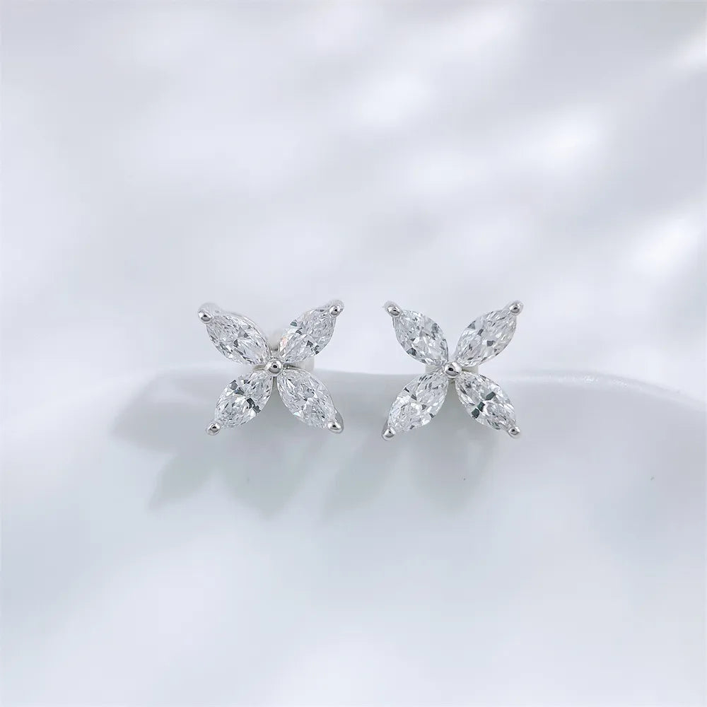 0.5 ctw Geometric Marquise-Cut Lab-Grown Diamond Stud Earrings in PT950 Platinum