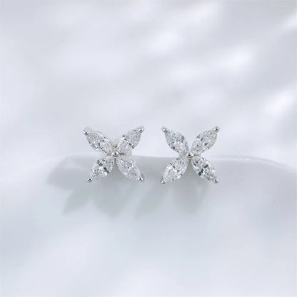 0.5 ctw Geometric Marquise-Cut Lab-Grown Diamond Stud Earrings in PT950 Platinum