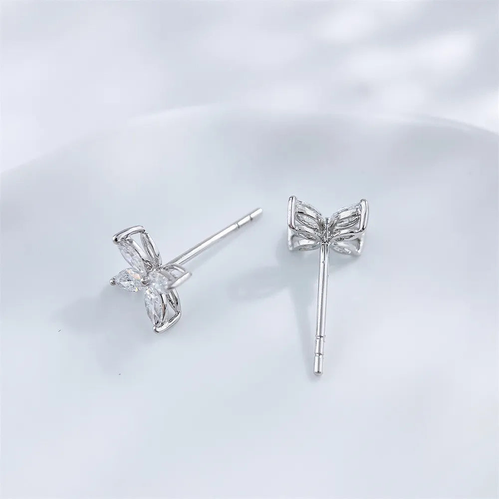 0.5 ctw Geometric Marquise-Cut Lab-Grown Diamond Stud Earrings in PT950 Platinum