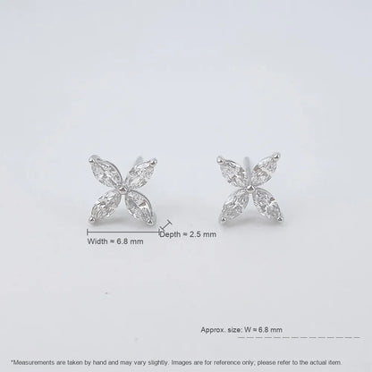 0.5 ctw Geometric Marquise-Cut Lab-Grown Diamond Stud Earrings in PT950 Platinum