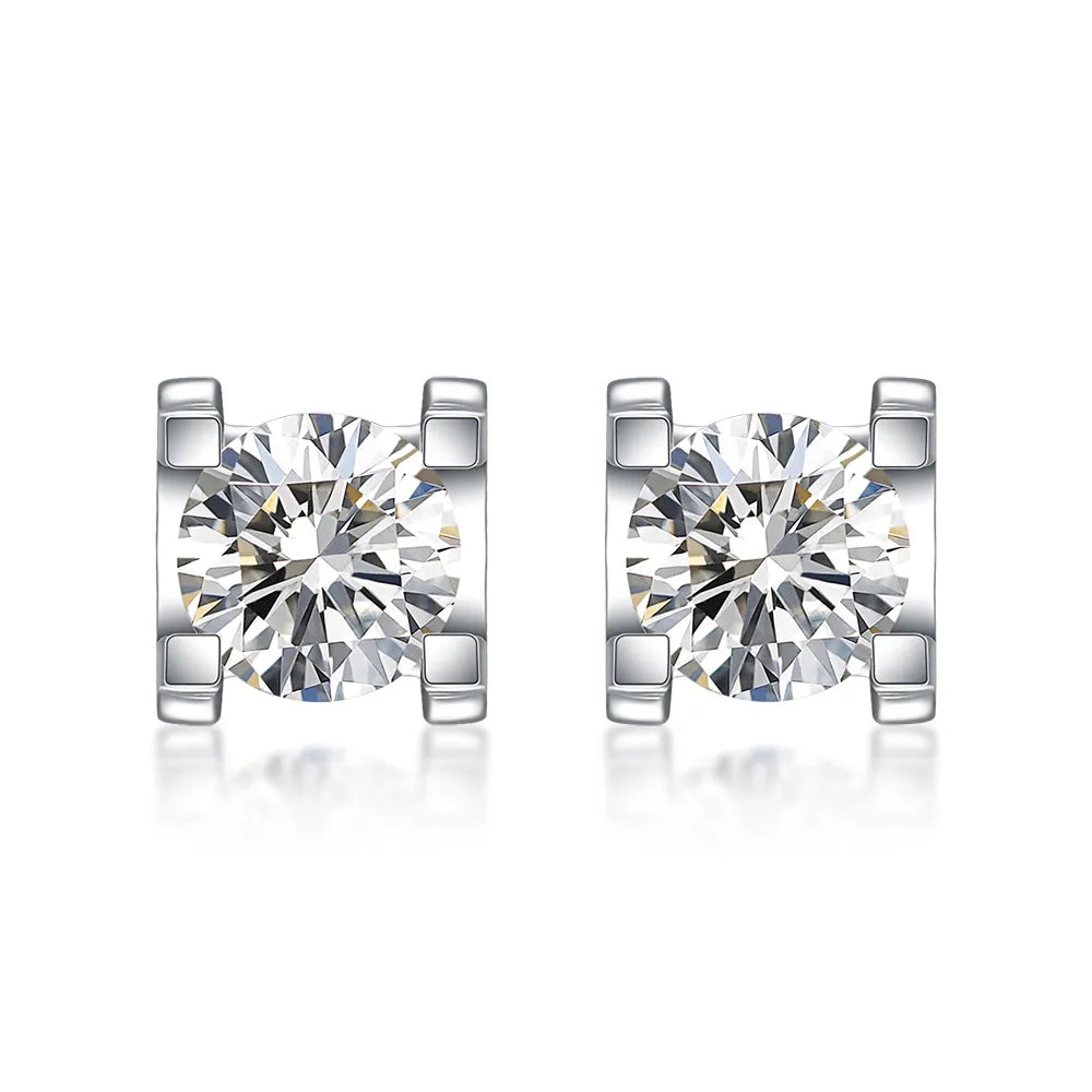 1.02 ctw Round-Cut Lab-Grown Diamond Earrings in PT950 Platinum