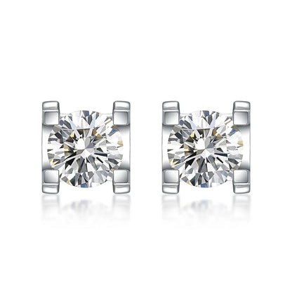 1.02 ctw Round-Cut Lab-Grown Diamond Earrings in PT950 Platinum