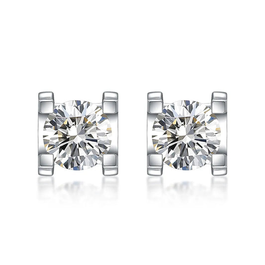 1.02 ctw Round-Cut Lab-Grown Diamond Earrings in PT950 Platinum