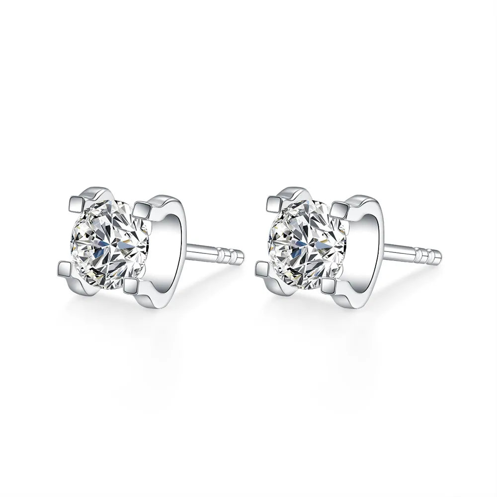1.02 ctw Round-Cut Lab-Grown Diamond Earrings in PT950 Platinum
