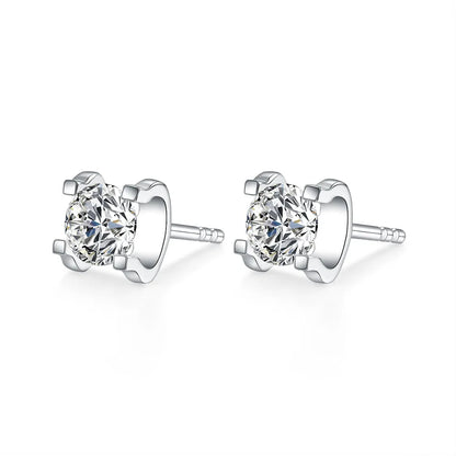 1.02 ctw Round-Cut Lab-Grown Diamond Earrings in PT950 Platinum