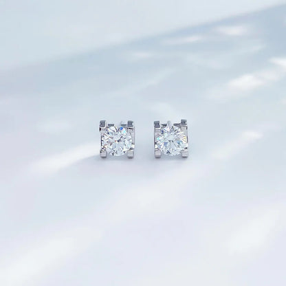 1.02 ctw Round-Cut Lab-Grown Diamond Earrings in PT950 Platinum