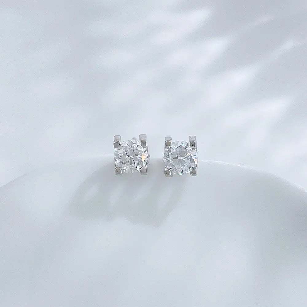 1.07 ctw Princess-Cut Lab-Grown Diamond Earrings in 925 Sterling Silver