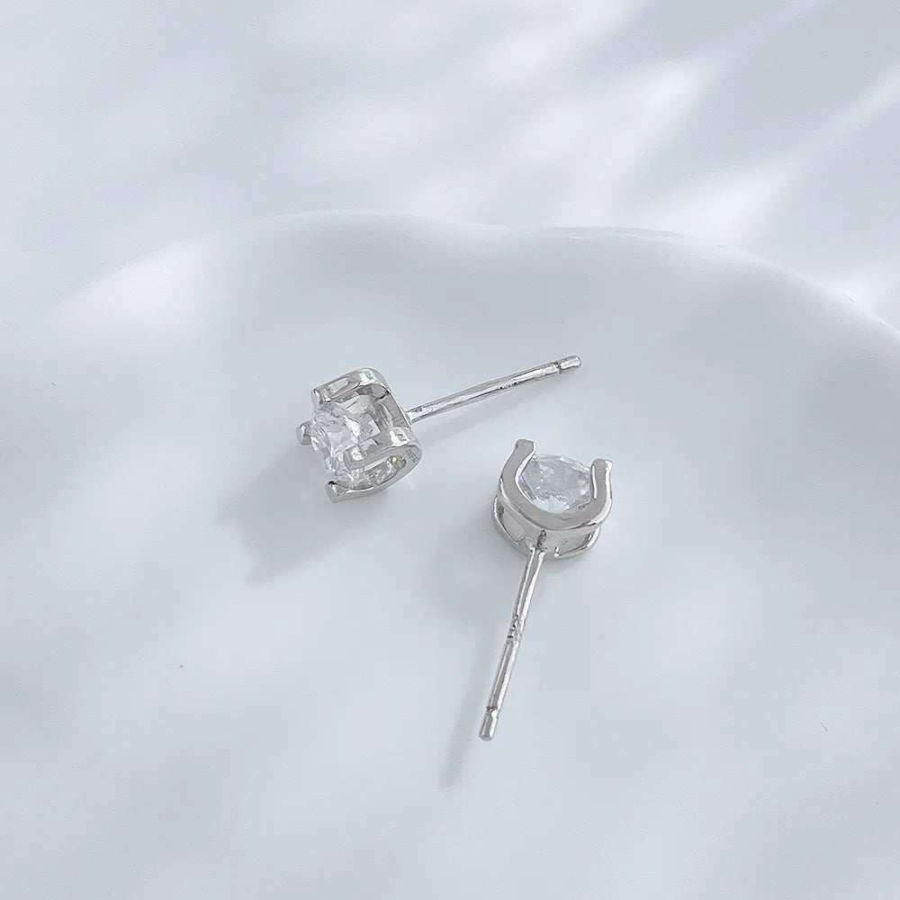 1.07 ctw Princess-Cut Lab-Grown Diamond Earrings in 925 Sterling Silver