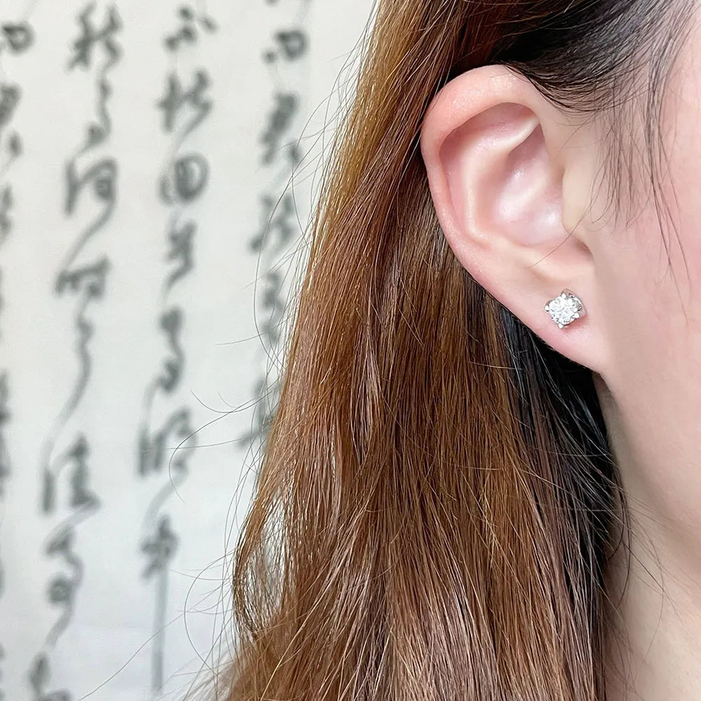 1.07 ctw Princess-Cut Lab-Grown Diamond Earrings in 925 Sterling Silver