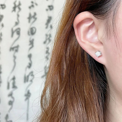 1.07 ctw Princess-Cut Lab-Grown Diamond Earrings in 925 Sterling Silver