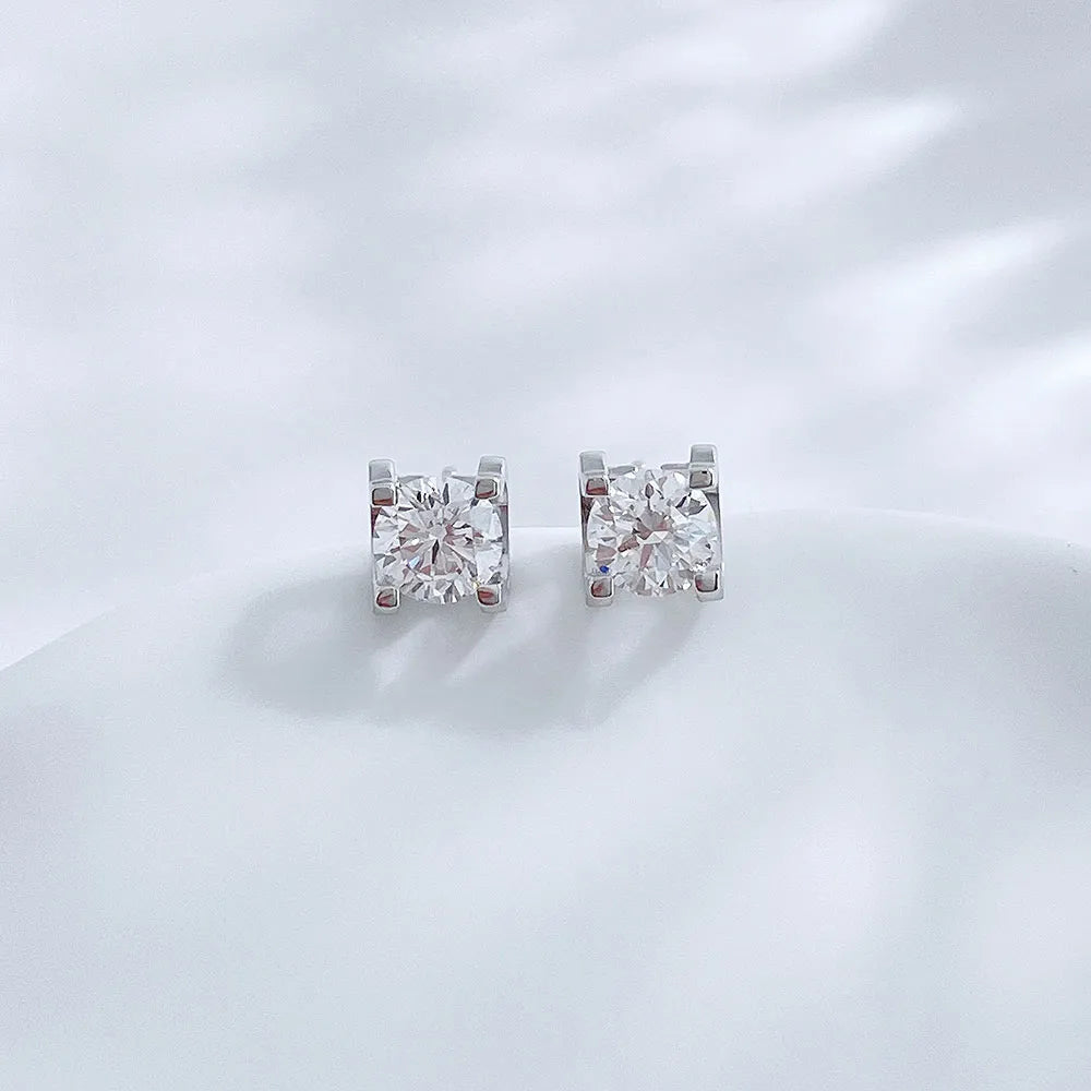 1.06 ctw Princess-Cut Lab-Grown Diamond Earrings in 18K White Gold