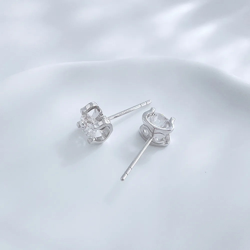 1.06 ctw Princess-Cut Lab-Grown Diamond Earrings in 18K White Gold