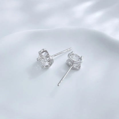 1.06 ctw Princess-Cut Lab-Grown Diamond Earrings in 18K White Gold