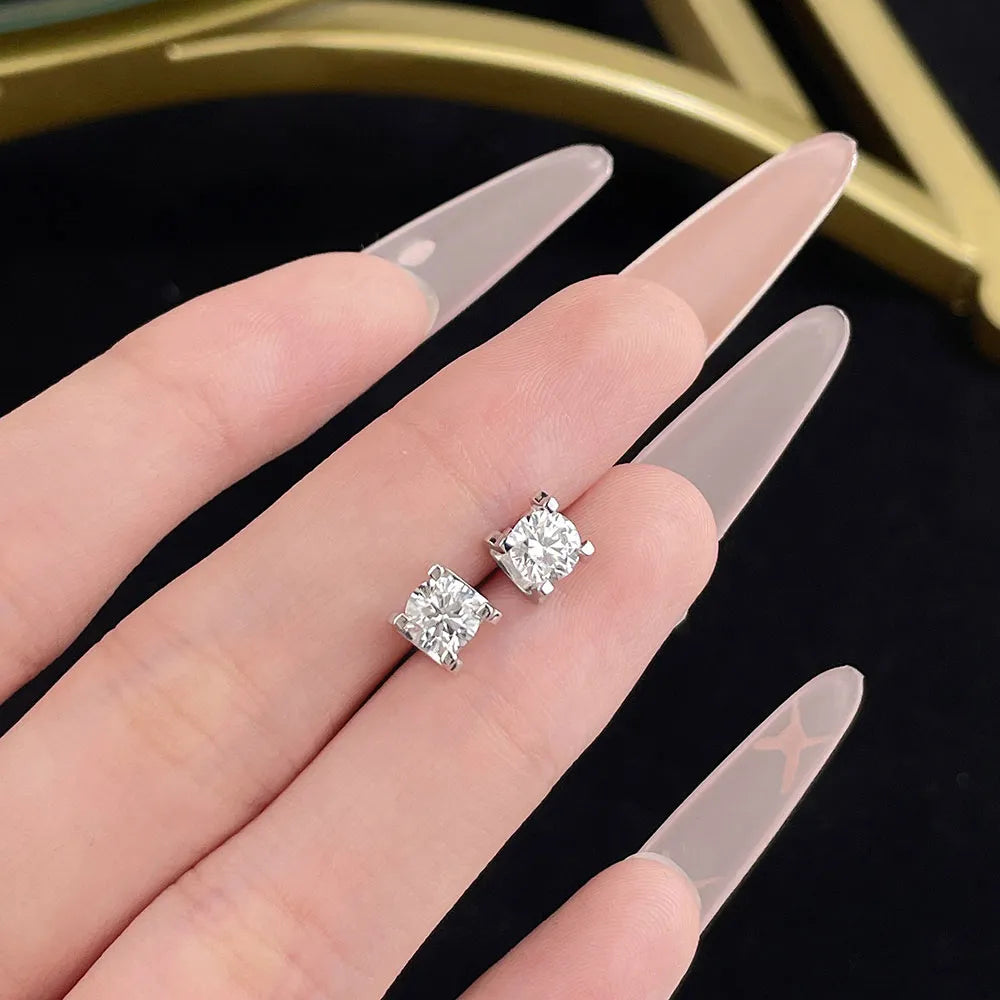 1.06 ctw Princess-Cut Lab-Grown Diamond Earrings in 18K White Gold