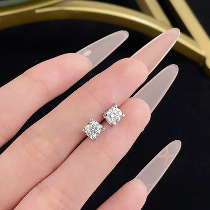 1.06 ctw Princess-Cut Lab-Grown Diamond Earrings in 18K White Gold
