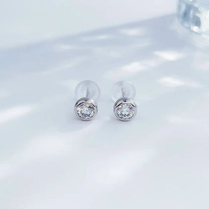 0.61 ctw Round-Cut Lab-Grown Diamond Earrings in PT950 Platinum