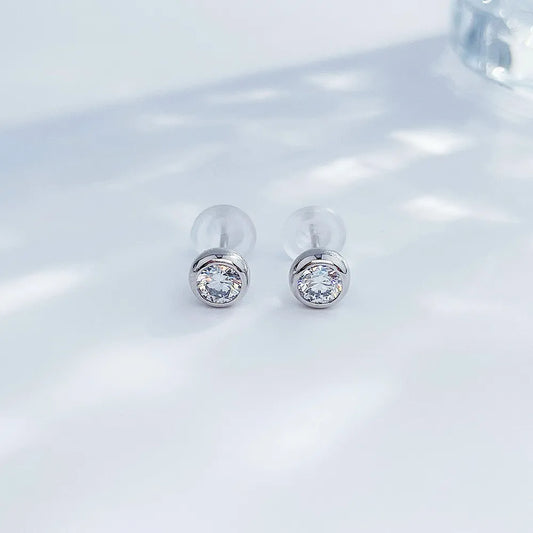 0.61 ctw Round-Cut Lab-Grown Diamond Earrings in PT950 Platinum