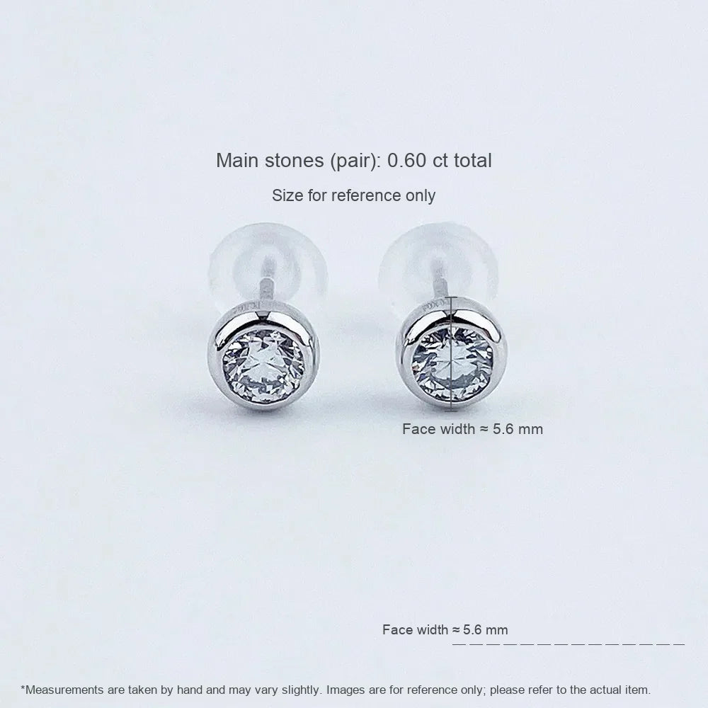 0.61 ctw Round-Cut Lab-Grown Diamond Earrings in PT950 Platinum