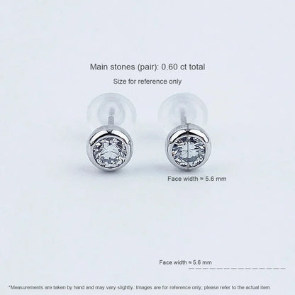 0.61 ctw Round-Cut Lab-Grown Diamond Earrings in PT950 Platinum
