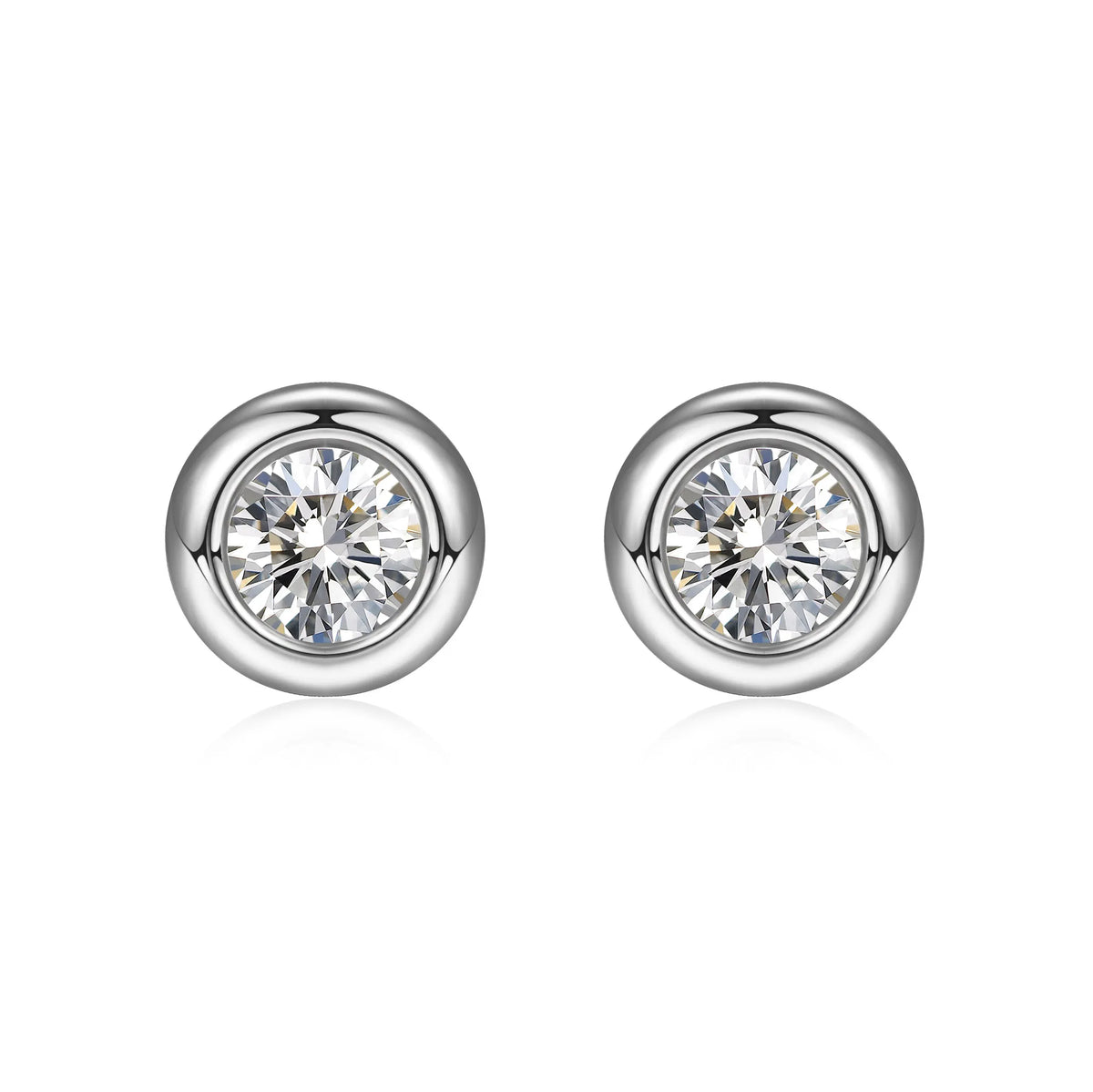 0.64 ctw Round-Cut Lab-Grown Diamond Earrings in 18K White Gold