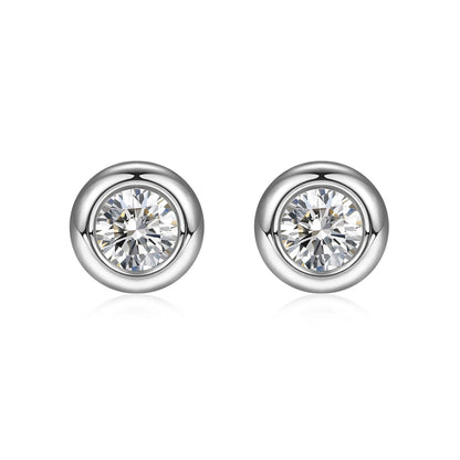 0.64 ctw Round-Cut Lab-Grown Diamond Earrings in 18K White Gold