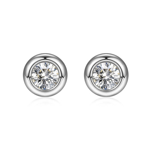 0.64 ctw Round-Cut Lab-Grown Diamond Earrings in 18K White Gold