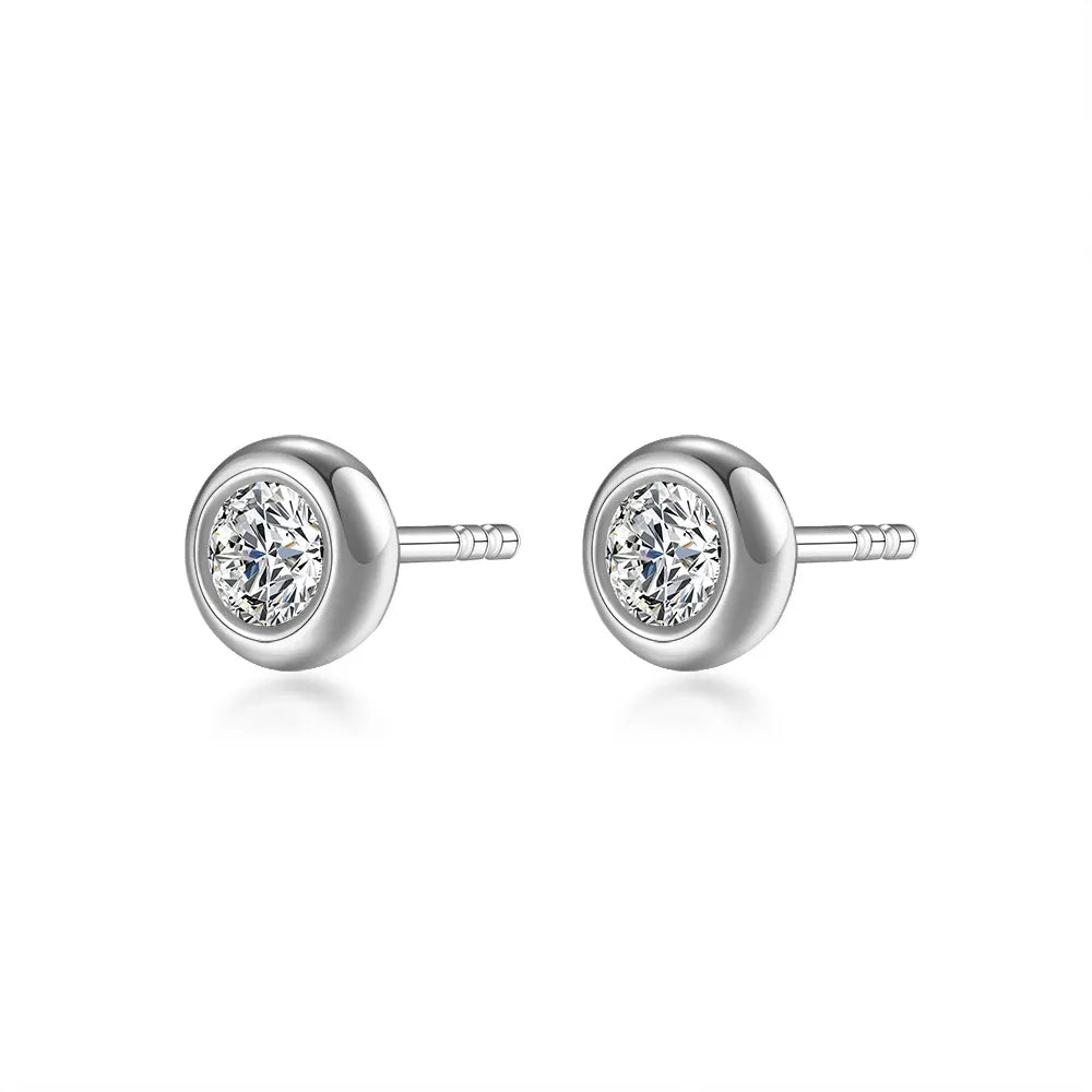 0.64 ctw Round-Cut Lab-Grown Diamond Earrings in 18K White Gold