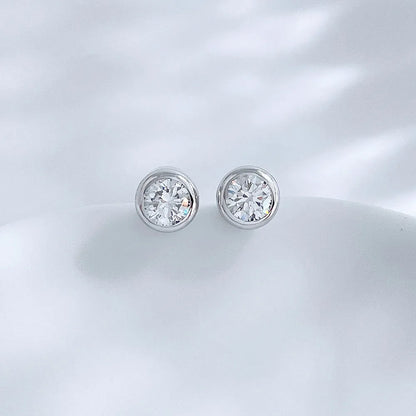0.64 ctw Round-Cut Lab-Grown Diamond Earrings in 18K White Gold