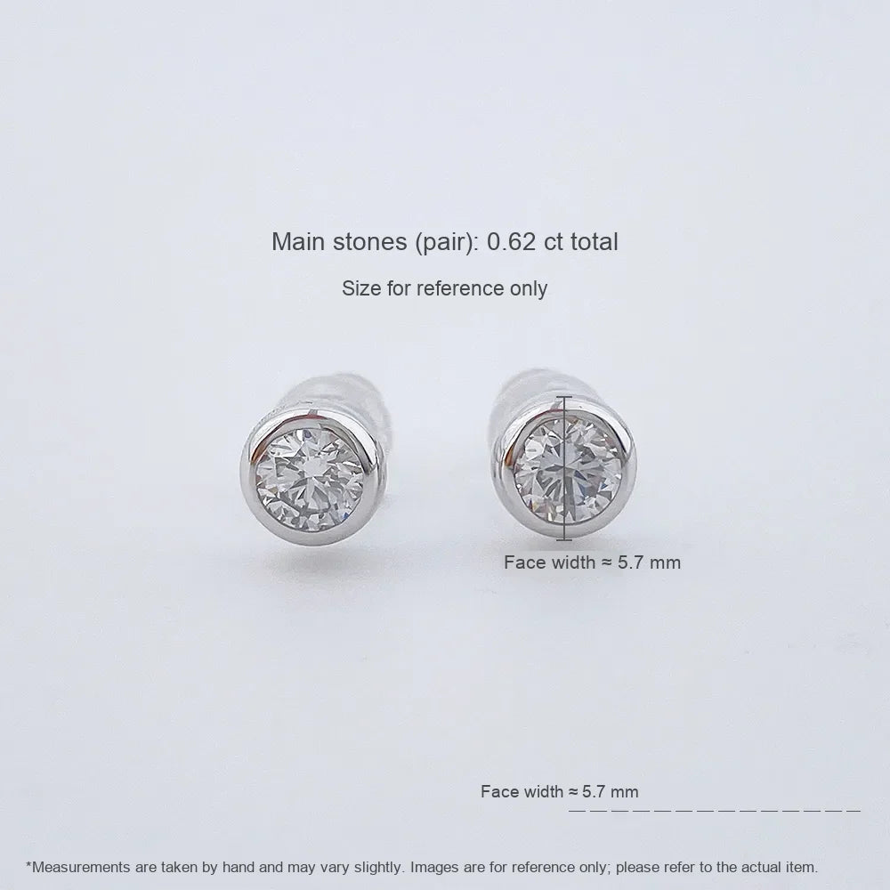 0.64 ctw Round-Cut Lab-Grown Diamond Earrings in 18K White Gold