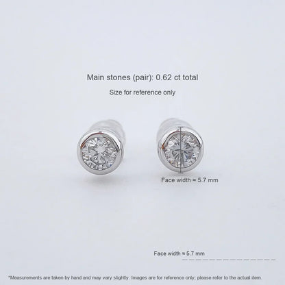 0.64 ctw Round-Cut Lab-Grown Diamond Earrings in 18K White Gold