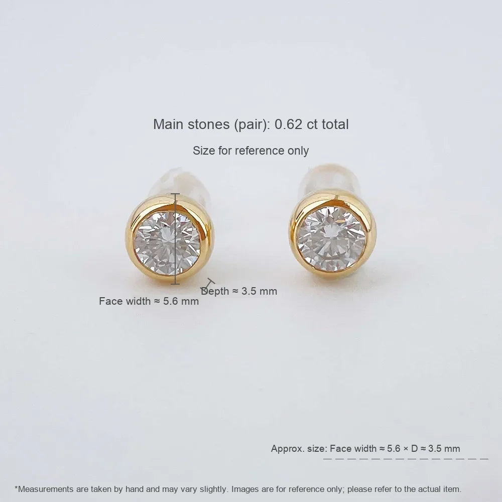 0.37 ctw Minimalist Round-Cut Lab-Grown Diamond Earrings in 18K Yellow Gold