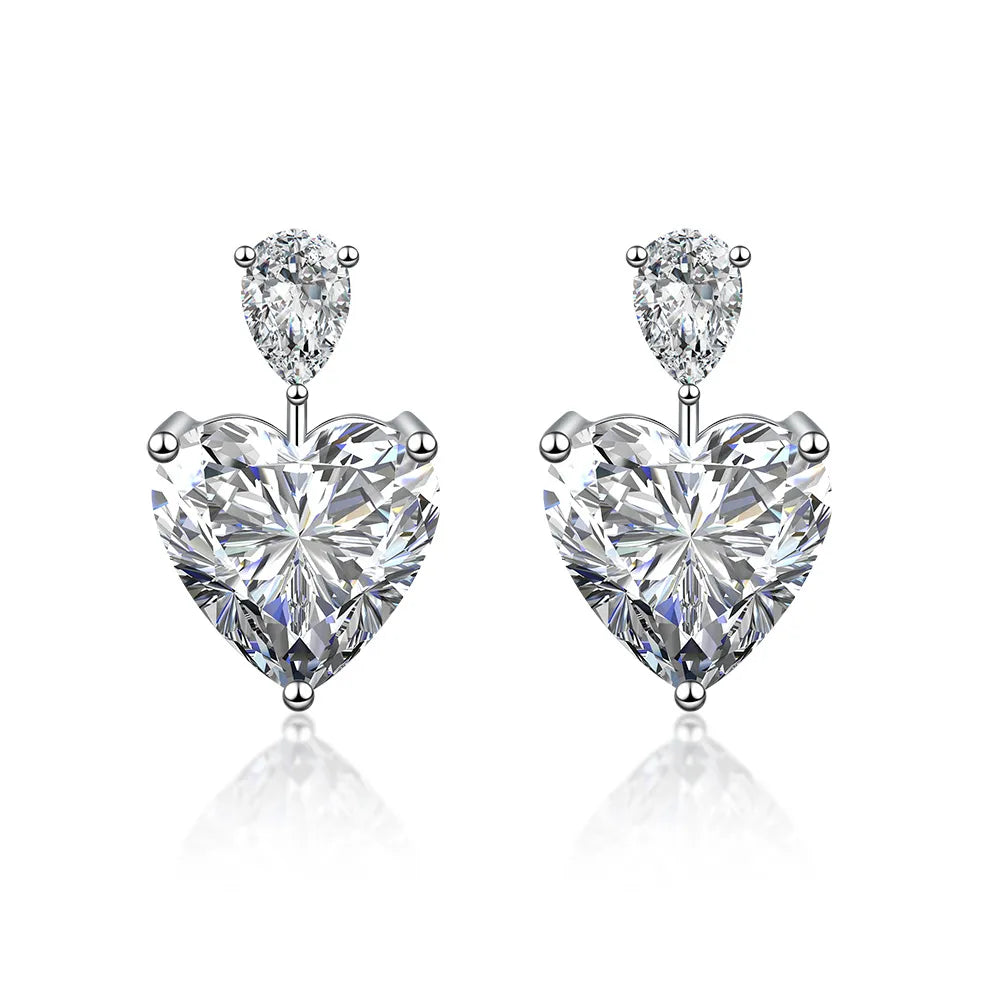 6.05 ctw Heart-Cut Lab-Grown Diamond Earrings in PT950 Platinum