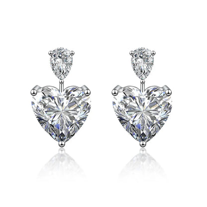 6.05 ctw Heart-Cut Lab-Grown Diamond Earrings in PT950 Platinum