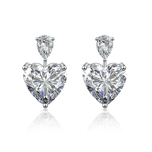 6.05 ctw Heart-Cut Lab-Grown Diamond Earrings in PT950 Platinum