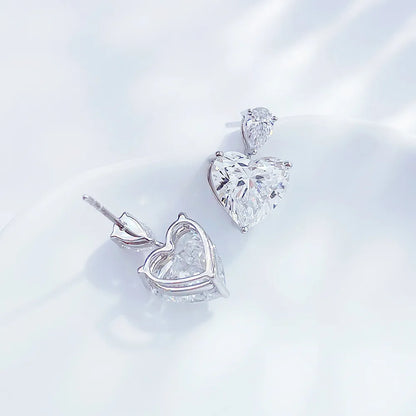 6.05 ctw Heart-Cut Lab-Grown Diamond Earrings in PT950 Platinum
