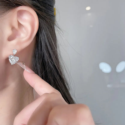 6.05 ctw Heart-Cut Lab-Grown Diamond Earrings in PT950 Platinum