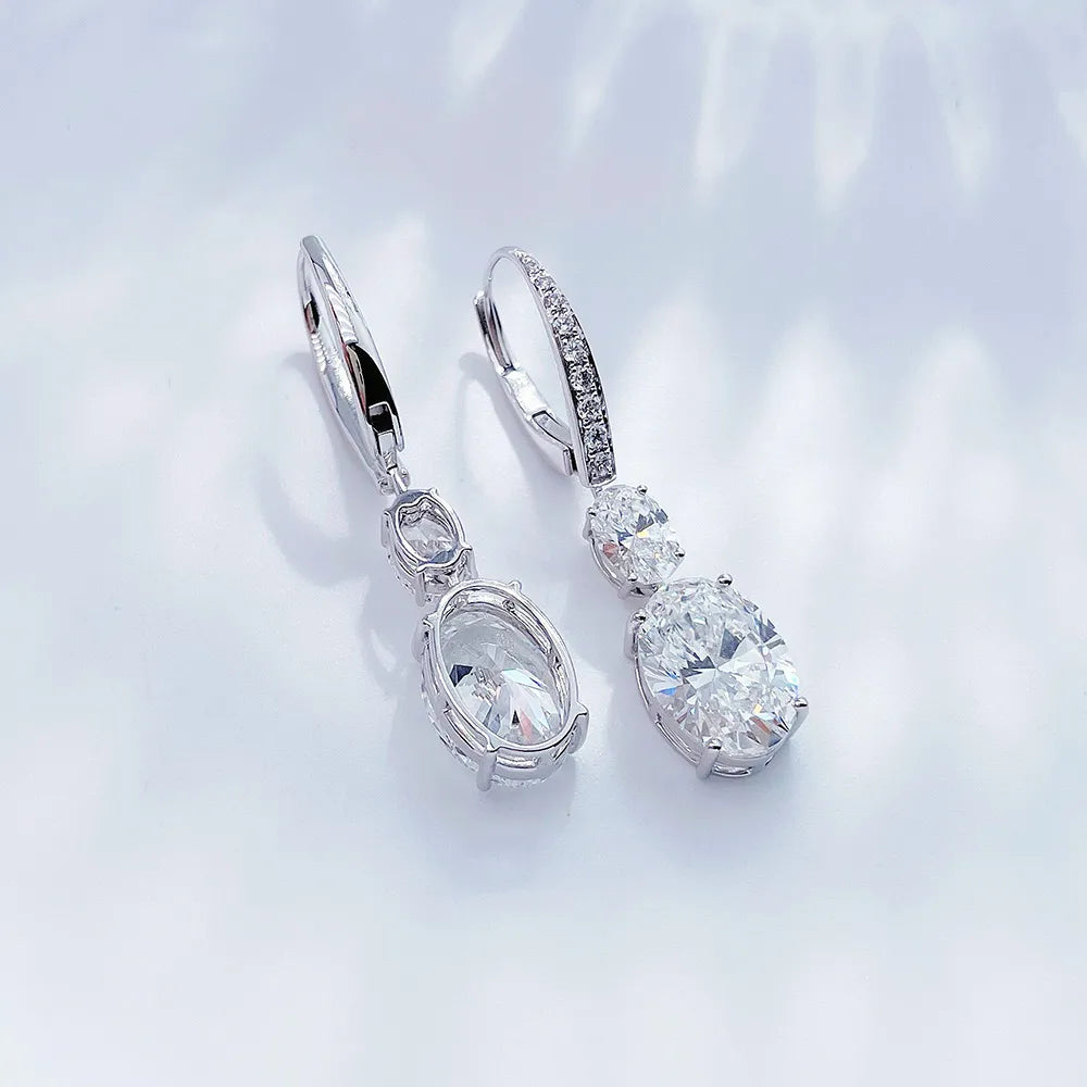 6.29 ctw Statement Pear-Cut Lab-Grown Diamond Drop Earrings in 18K White Gold