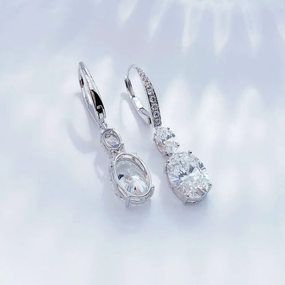 6.29 ctw Statement Pear-Cut Lab-Grown Diamond Drop Earrings in 18K White Gold