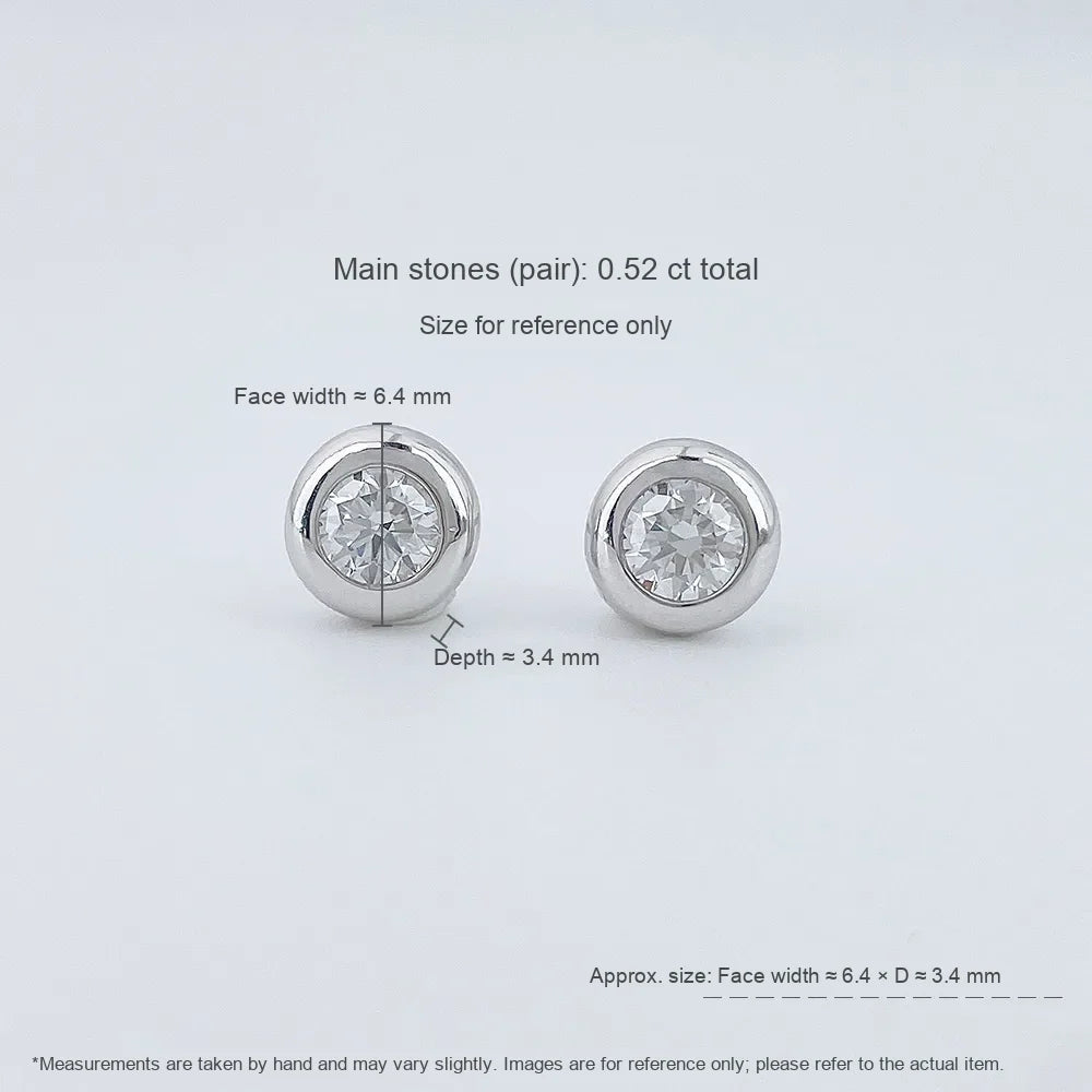 0.53 ctw Round-Cut Lab-Grown Diamond Earrings in 925 Sterling Silver