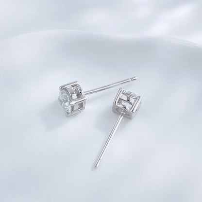 1.03 ctw Four-Prong Round-Cut Lab-Grown Diamond Earrings in 925 Sterling Silver