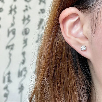 1.03 ctw Four-Prong Round-Cut Lab-Grown Diamond Earrings in 925 Sterling Silver