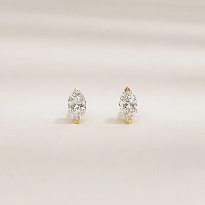 0.33 ctw Celestial Marquise-Cut Lab-Grown Diamond Stud Earrings in 18K Yellow Gold